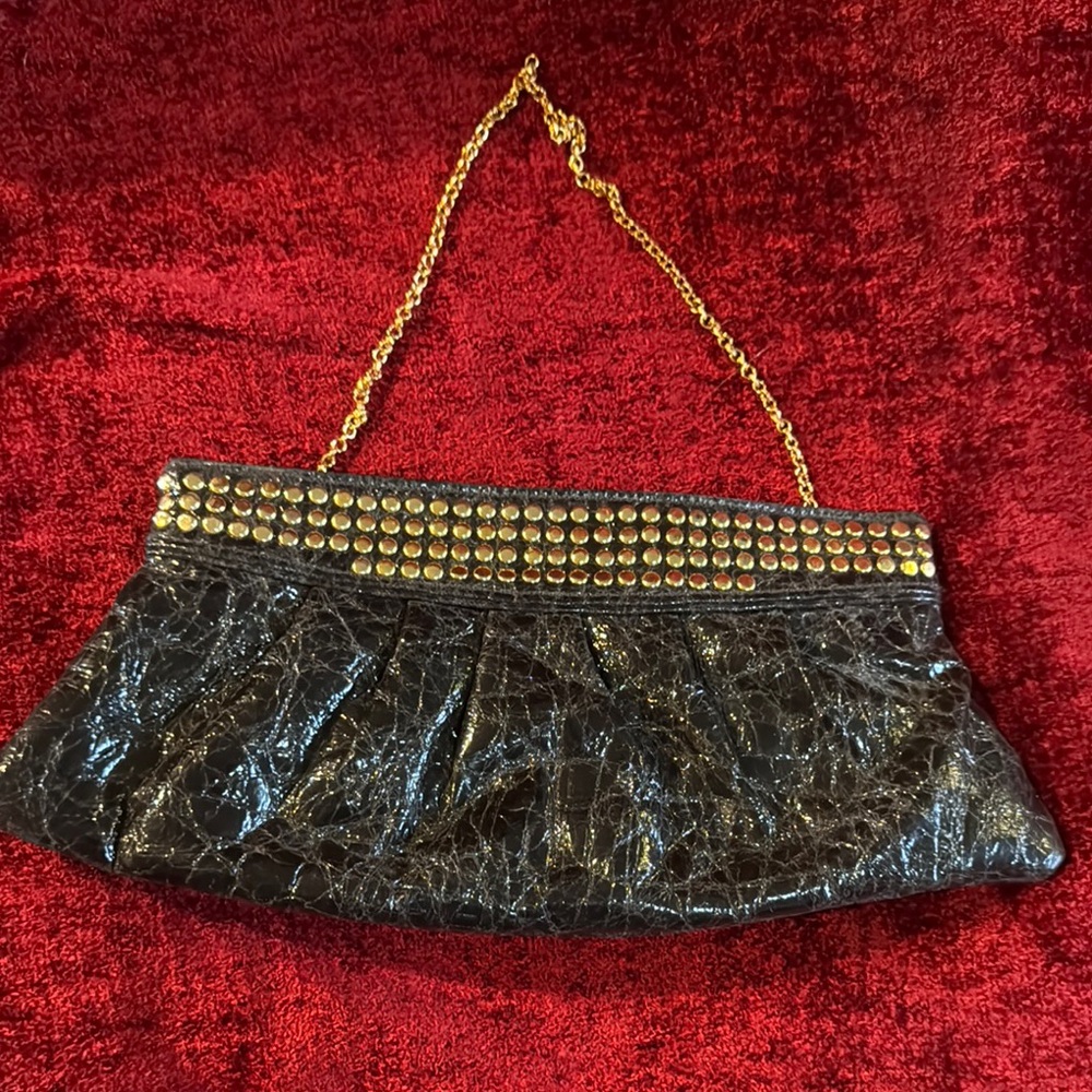 Black Studded Clutch Bag